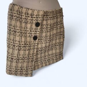 SHEIN Checkered White and Black fabric wrap Mini Skirt S